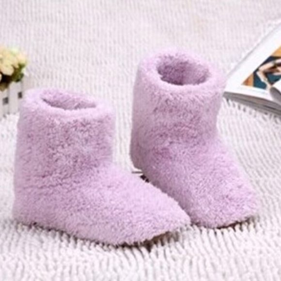 Adults ONE SIZE FITS Heated Slippers Pink Usb Warmer Foot Shoes Plush Warm - Picture 3 of 3
